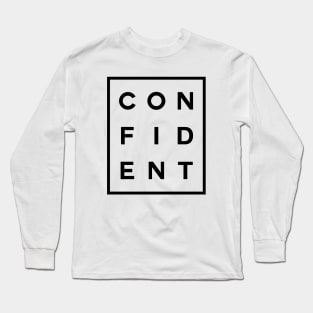 Confident Boxed (Black) Long Sleeve T-Shirt